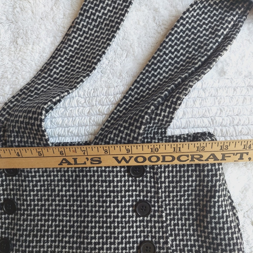 Forever 21 Houndstooth Pinafore Mini Dress S Suspender Preppy Academia Black‎ - Picture 13 of 14